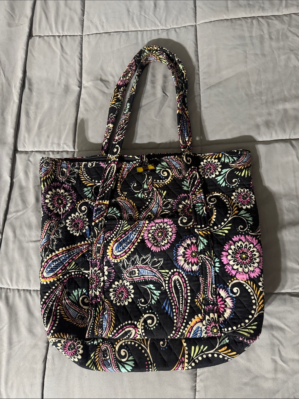 Vera Bradley Black Paisley & Floral Quilted Tote